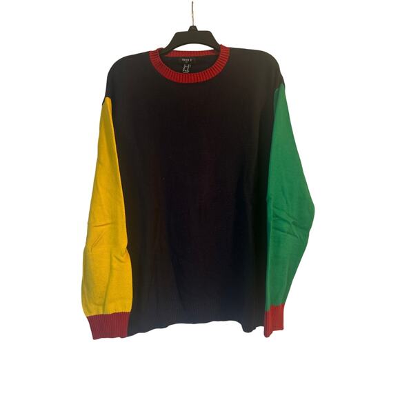 GUC Forever 21 Men Color Block Sweater Crew Neck Size XL - Picture 1 of 5
